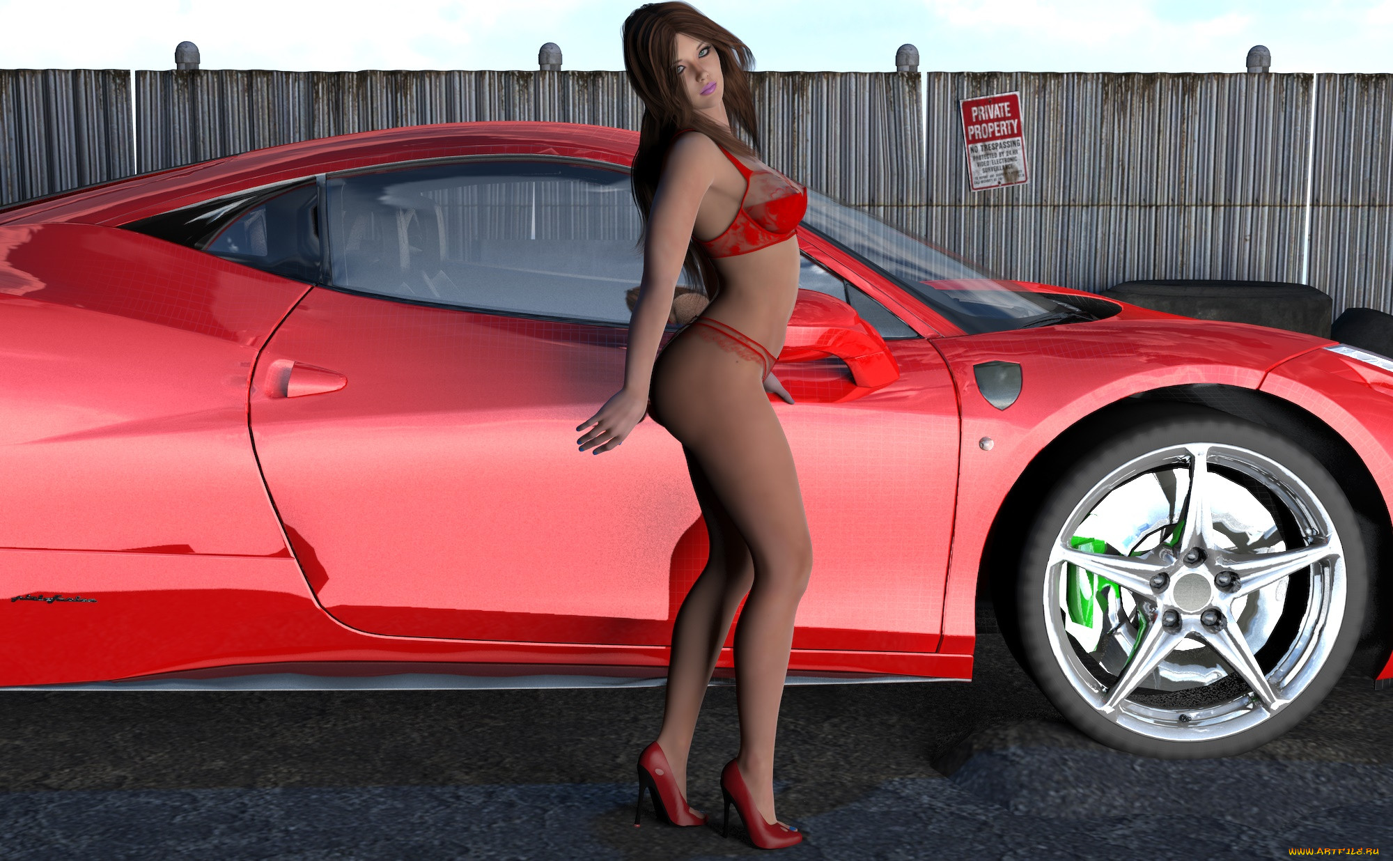 , 3d car&girl, , , , 